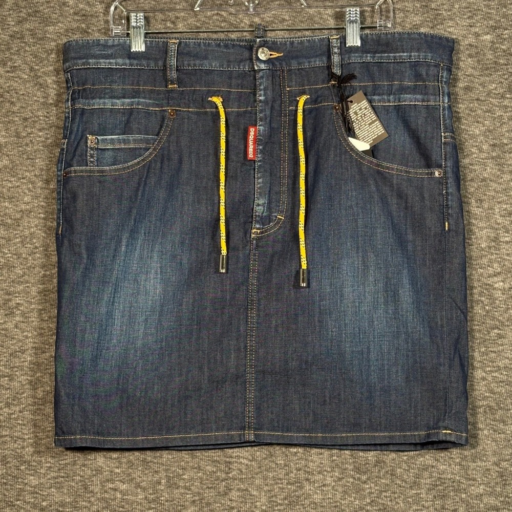 DSQUARED2 Denim Mini Skirt Women's Size 42 US 6 Dark Wash - Picture 4 of 16